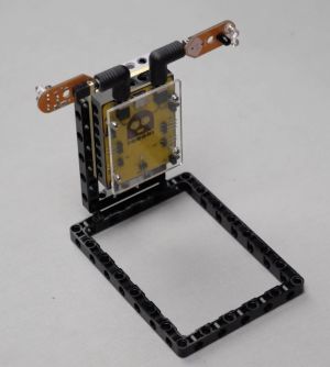 Entry guard bot made using proximity sensors and powered by Roboki, showcasing a practical application of sensor-based systems in this STEM robotics project.